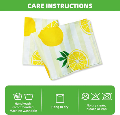 Lemon Table Runner Kitchen Decor - Yellow and White Stripes Lemon Table Decorations Summer Spring Seasonal Home Decor for Dining Table Farmhouse Party 13 × 72 Inch