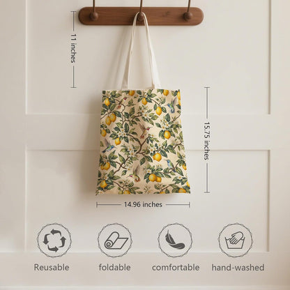 Aesthetic Canvas Tote Bag for Women - with Magnetic Snap Closure & Zipper Inner Pocket Reusable Bag for Shopping