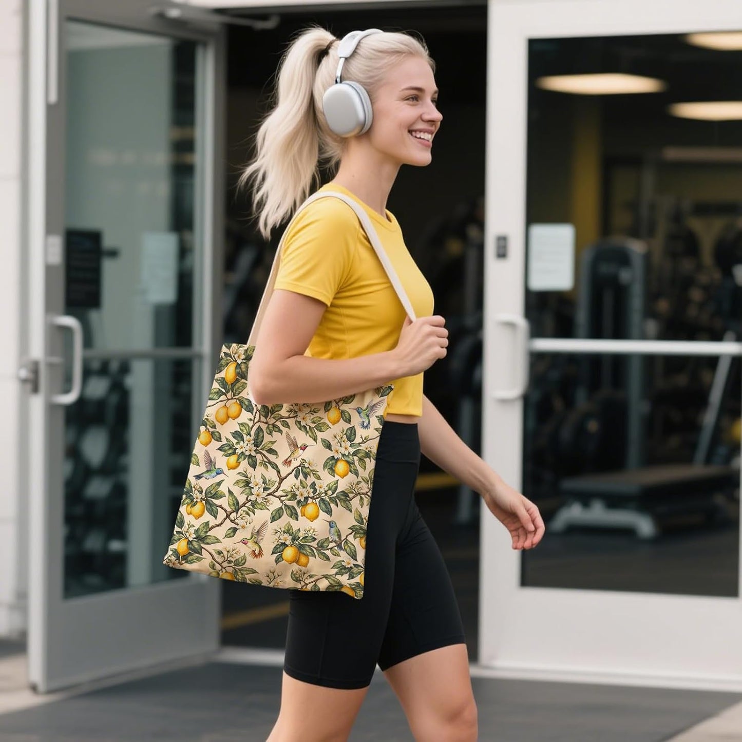 Aesthetic Canvas Tote Bag for Women - with Magnetic Snap Closure & Zipper Inner Pocket Reusable Bag for Shopping
