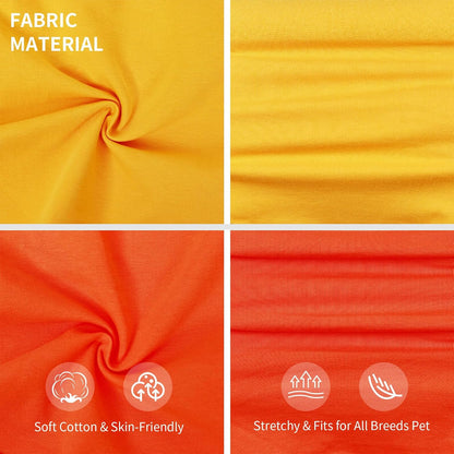 Dog Shirts Breathable Cotton Dog Clothes Stretchy T-Shirt for Small Medium Large Dogs Cat Shirt Soft Puppy Outfit Kitten Apparel Pet Pullover Tee Blank Sweatshirt 2-Pack Yellow & Orange 2XL