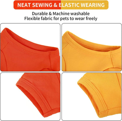 Dog Shirts Breathable Cotton Dog Clothes Stretchy T-Shirt for Small Medium Large Dogs Cat Shirt Soft Puppy Outfit Kitten Apparel Pet Pullover Tee Blank Sweatshirt 2-Pack Yellow & Orange 2XL