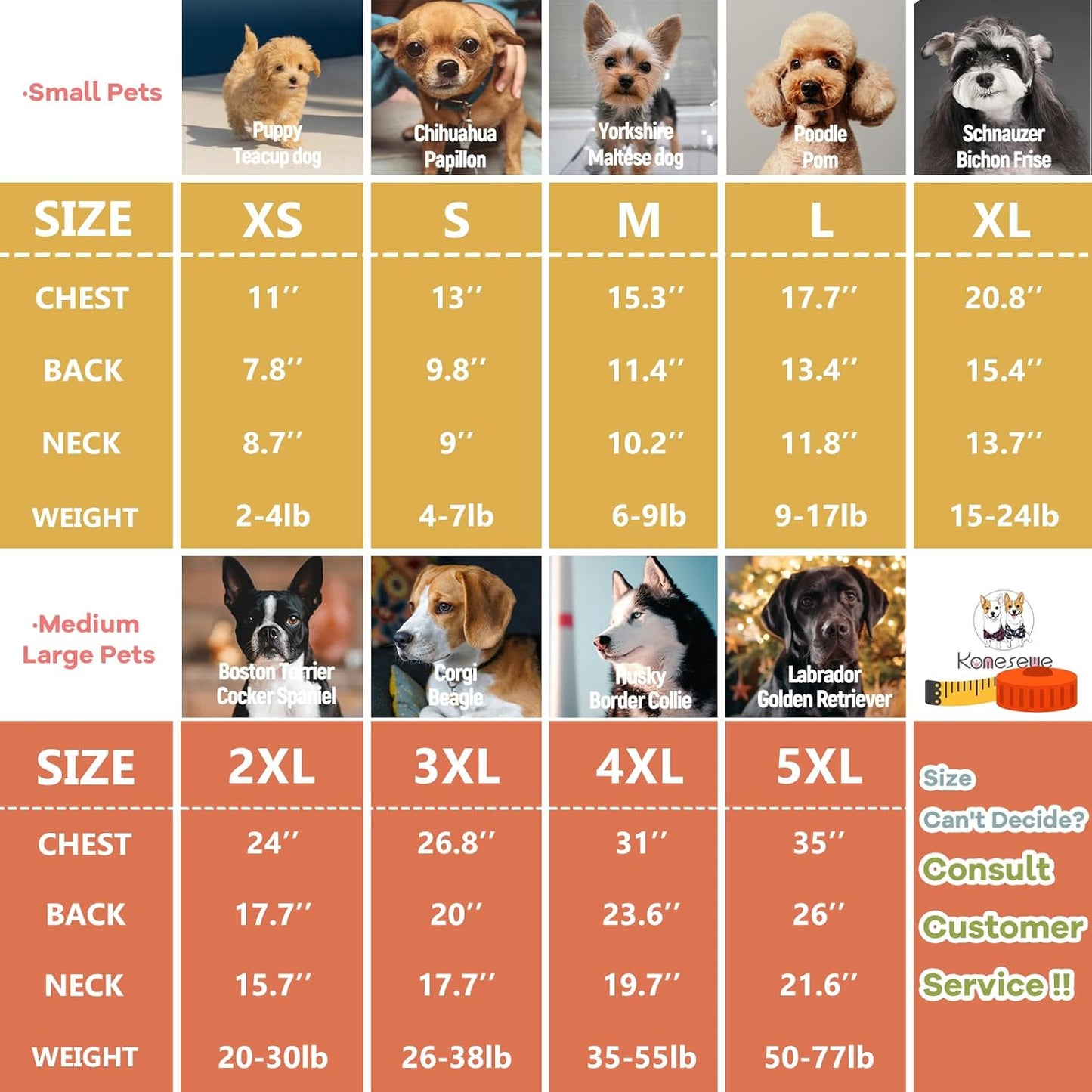 Dog Shirts Breathable Cotton Dog Clothes Stretchy T-Shirt for Small Medium Large Dogs Cat Shirt Soft Puppy Outfit Kitten Apparel Pet Pullover Tee Blank Sweatshirt 2-Pack Yellow & Orange 2XL