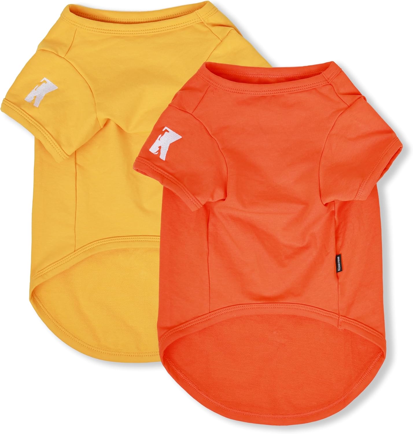 Dog Shirts Breathable Cotton Dog Clothes Stretchy T-Shirt for Small Medium Large Dogs Cat Shirt Soft Puppy Outfit Kitten Apparel Pet Pullover Tee Blank Sweatshirt 2-Pack Yellow & Orange 2XL