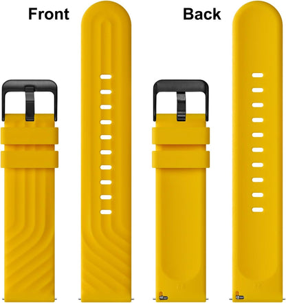 ANBEER Silicone Watch Band 18mm 20mm 22mm 19mm 21mm, Quick Release Rubber Replacement Strap for Men Women - Extra Long