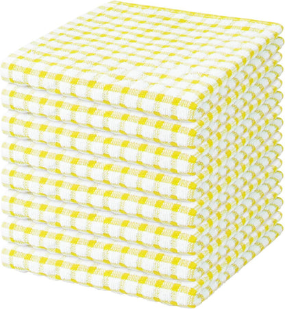 8 Pcs Kitchen Dish Rags,100% Cotton Kitchen Towels Soft Absorbent Quick Drying Dish Cloths for Washing Dishes,Cleaning rags-11 x 11In Yellow