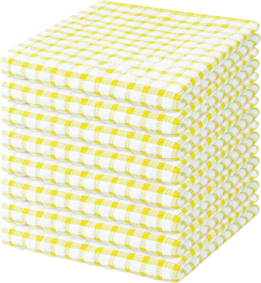 8 Pcs Kitchen Dish Rags,100% Cotton Kitchen Towels Soft Absorbent Quick Drying Dish Cloths for Washing Dishes,Cleaning rags-11 x 11In Yellow