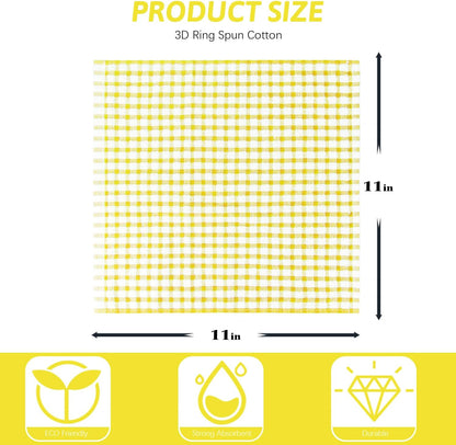 8 Pcs Kitchen Dish Rags,100% Cotton Kitchen Towels Soft Absorbent Quick Drying Dish Cloths for Washing Dishes,Cleaning rags-11 x 11In Yellow