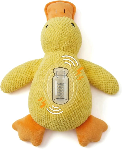 Squeaky Dog Toy Duck,Funny Dog Toy for Dogs(Yellow,Medium) | Mellow Pineapple Textured Plush Duck with Quack Sound, Anxiety Relief & Calming Toy for Large Dogs and Medium Dogs