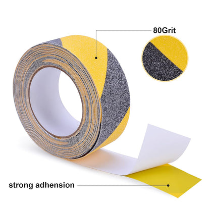 Anti Slip Tape, Waterproof Self Adhesive Yellow/Black 2"x33Ft Grip Tape | High Visibility Safety Warning Tape, High Traction Wear Resistant for Stairs, Walkways, Ramps & Industrial Areas