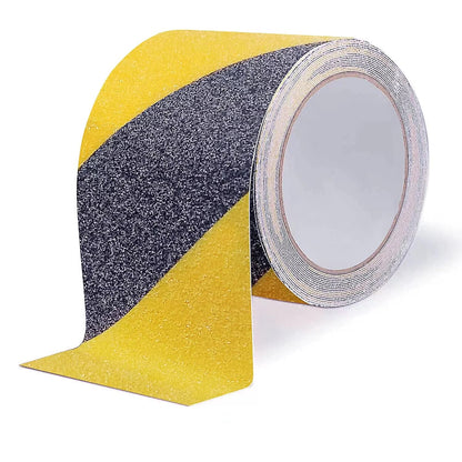 Anti Slip Tape, Waterproof Self Adhesive Yellow/Black 2"x33Ft Grip Tape | High Visibility Safety Warning Tape, High Traction Wear Resistant for Stairs, Walkways, Ramps & Industrial Areas