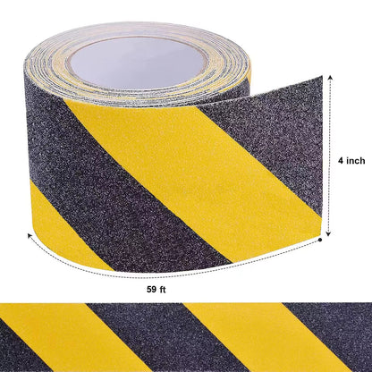 Anti Slip Tape, Waterproof Self Adhesive Yellow/Black 2"x33Ft Grip Tape | High Visibility Safety Warning Tape, High Traction Wear Resistant for Stairs, Walkways, Ramps & Industrial Areas