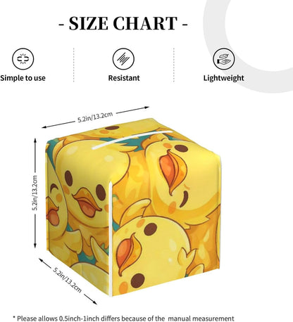 Funny Cute Cartoon Little Yellow Duck Square Tissue Box Cover | Leather Waterproof Durable