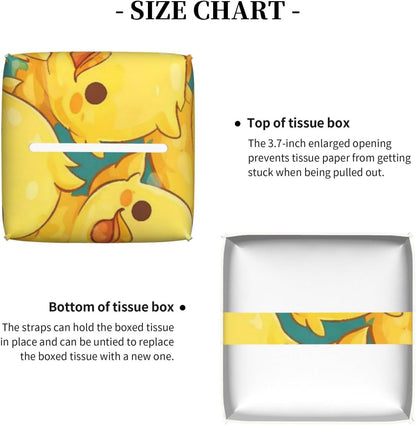 Funny Cute Cartoon Little Yellow Duck Square Tissue Box Cover | Leather Waterproof Durable