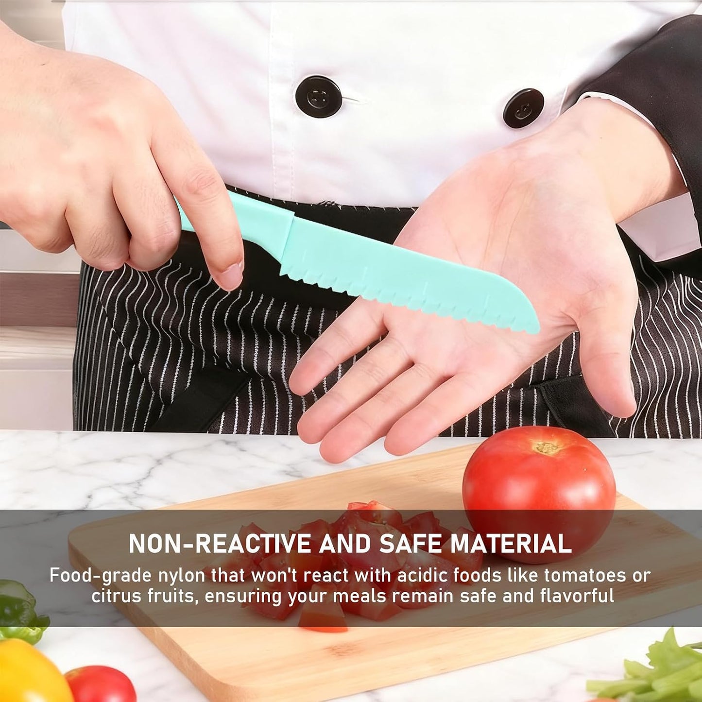 3 Pack Lettuce Knife, 8-Inch Nylon Knives,Plastic Lettuce Knife to Prevent Browning,Dishwasher Safe Kitchen Utensils, Perfect for Vegetables, Fruits, Bread, Cake, and Salad(Blue,Pink,Yellow small)