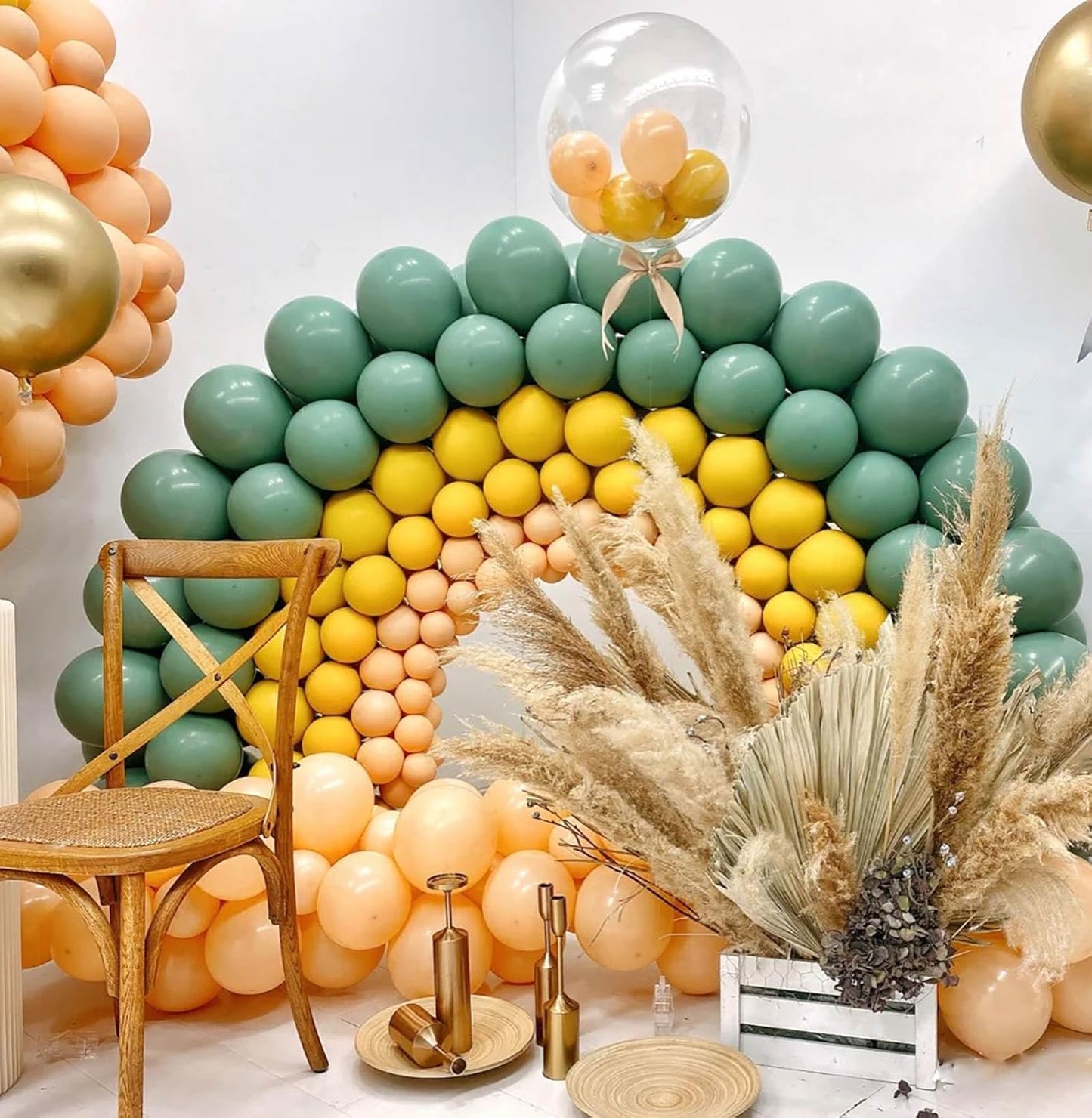 Yellow and Metallic Gold Balloons, 60 Pcs 12 Inch Gold Confetti Latex Balloons for Baby Shower Birthday Bridal Shower Wedding Party Decorations