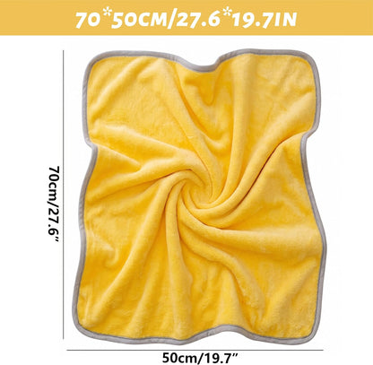 Yellow Dog Blanket, Calming Yellow Dog Blanket - Double-Layer Warm, Soft Pet Mat for Dogs & Cats, Macaron, 27.56x19.69 Inch