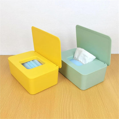 Plastic Tissue Box Wet Tissue Holder Cover Wipes Paper Tissue Paper Storage Box Paper Towel Dispenser 46(Yellow)