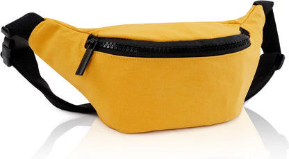 Kids Fanny Pack, Adjustable Crossbody Waist Bag for Boy Girl, Yellow | Lightweight Kid Chest Bag, Adjustable Strap, Toddler Fashion Mini Waist Pack, Children's Bum Bag, For Walking, Hiking, Travel