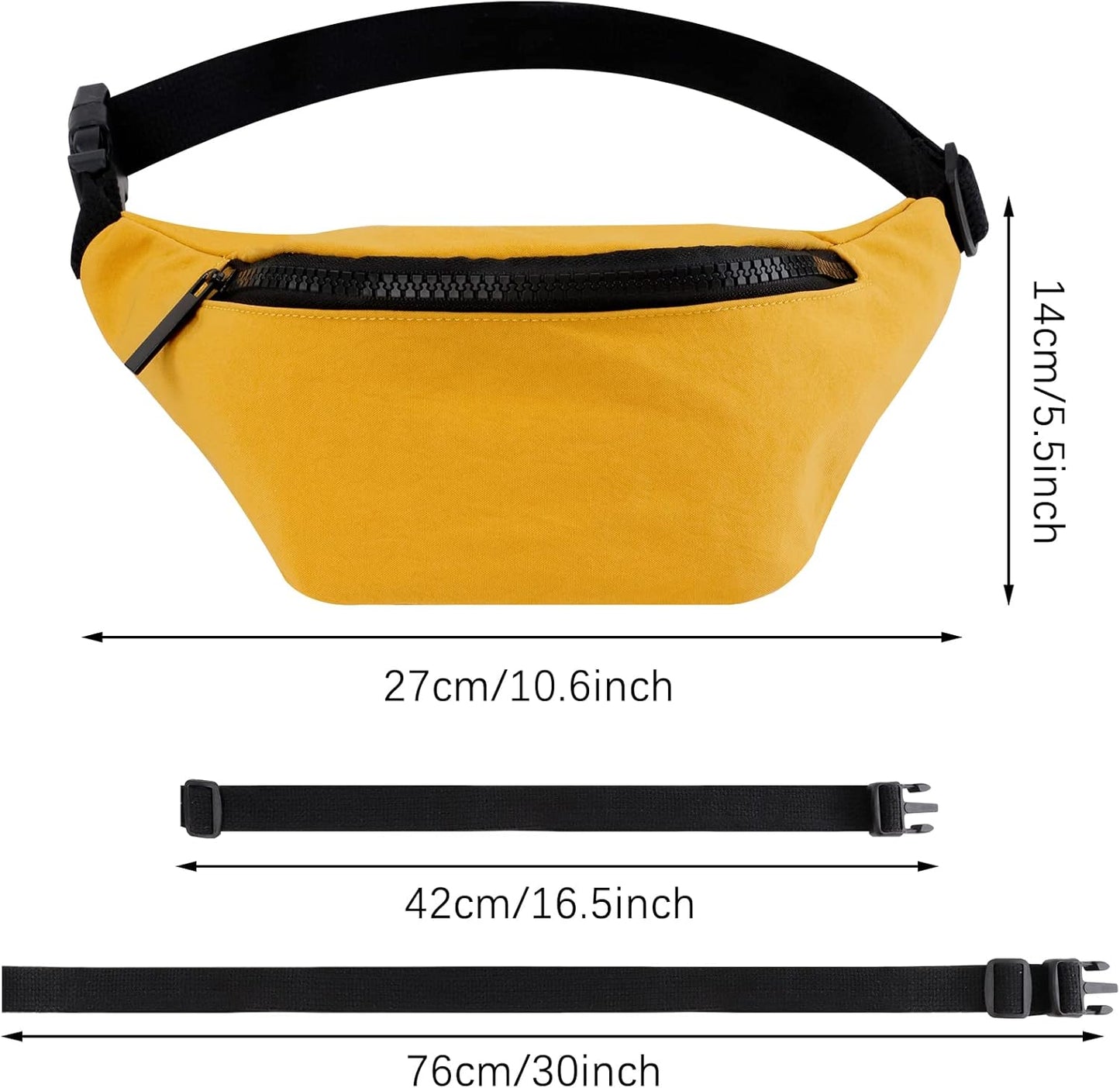Kids Fanny Pack, Adjustable Crossbody Waist Bag for Boy Girl, Yellow | Lightweight Kid Chest Bag, Adjustable Strap, Toddler Fashion Mini Waist Pack, Children's Bum Bag, For Walking, Hiking, Travel