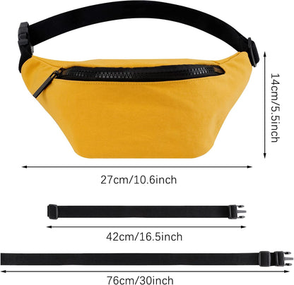 Kids Fanny Pack, Adjustable Crossbody Waist Bag for Boy Girl, Yellow | Lightweight Kid Chest Bag, Adjustable Strap, Toddler Fashion Mini Waist Pack, Children's Bum Bag, For Walking, Hiking, Travel
