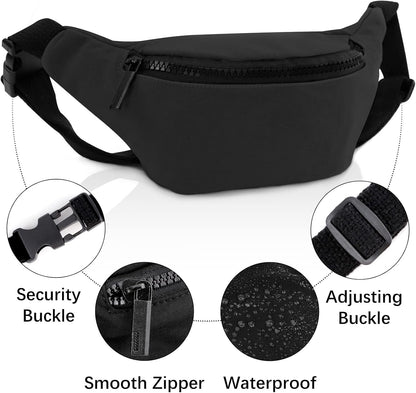 Kids Fanny Pack, Adjustable Crossbody Waist Bag for Boy Girl, Yellow | Lightweight Kid Chest Bag, Adjustable Strap, Toddler Fashion Mini Waist Pack, Children's Bum Bag, For Walking, Hiking, Travel