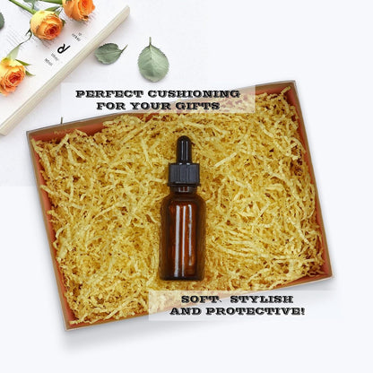 4oz Yellow Crinkle Paper Filler for Gift Wrapping, Ideal for Gift Boxes, Baskets, and Crafts