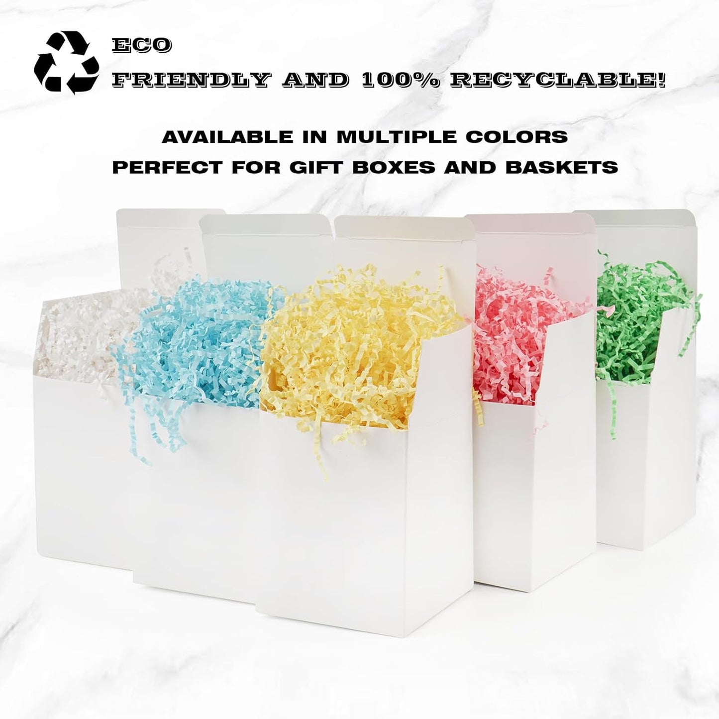 4oz Yellow Crinkle Paper Filler for Gift Wrapping, Ideal for Gift Boxes, Baskets, and Crafts