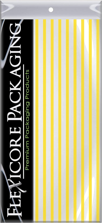 Yellow Pin Stripe Print Gift Wrap Tissue Paper Size: 15 Inch X 20 Inch | Count: 50 Sheets | Color: Yellow Pin Stripe