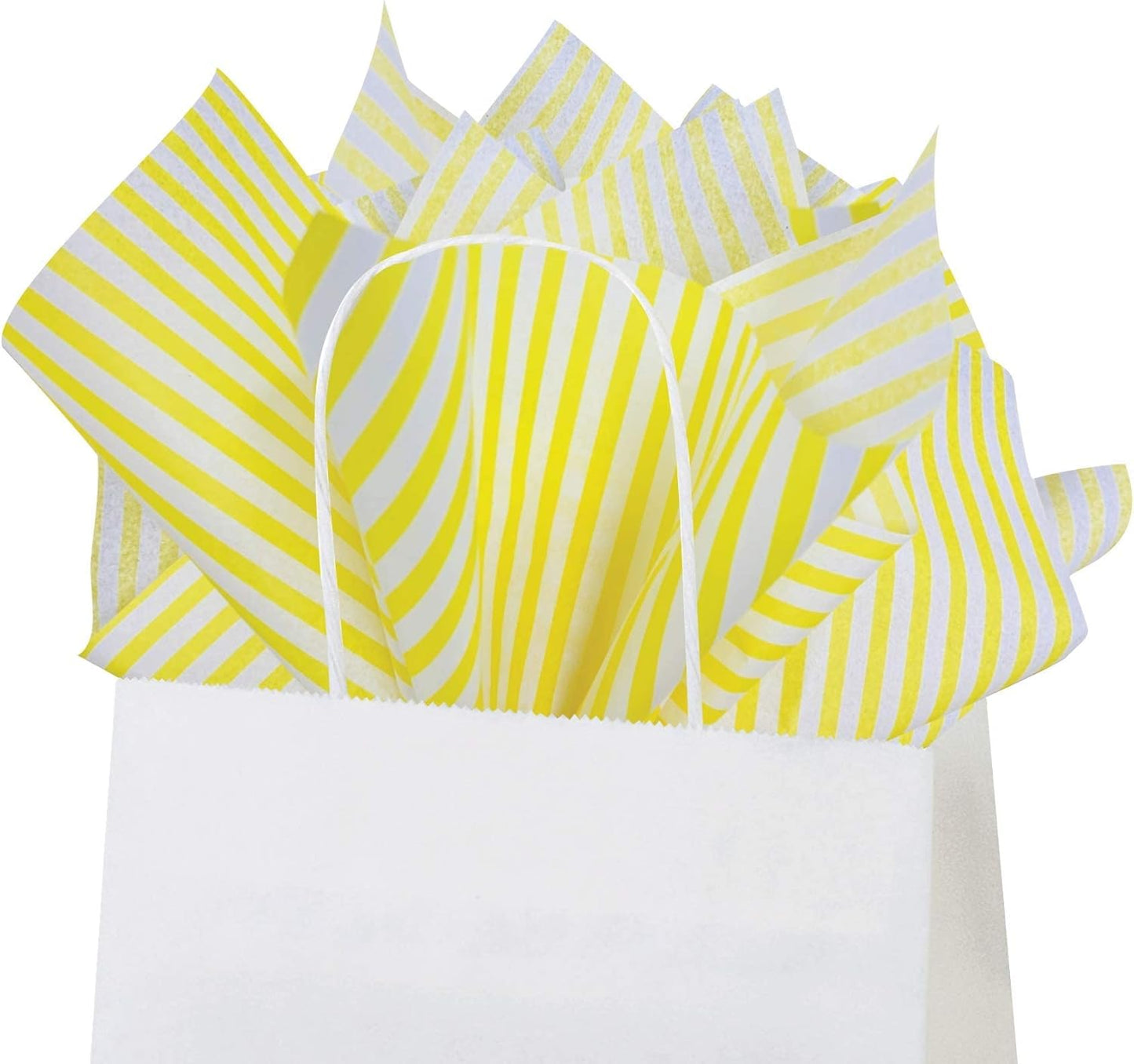Yellow Pin Stripe Print Gift Wrap Tissue Paper Size: 15 Inch X 20 Inch | Count: 50 Sheets | Color: Yellow Pin Stripe