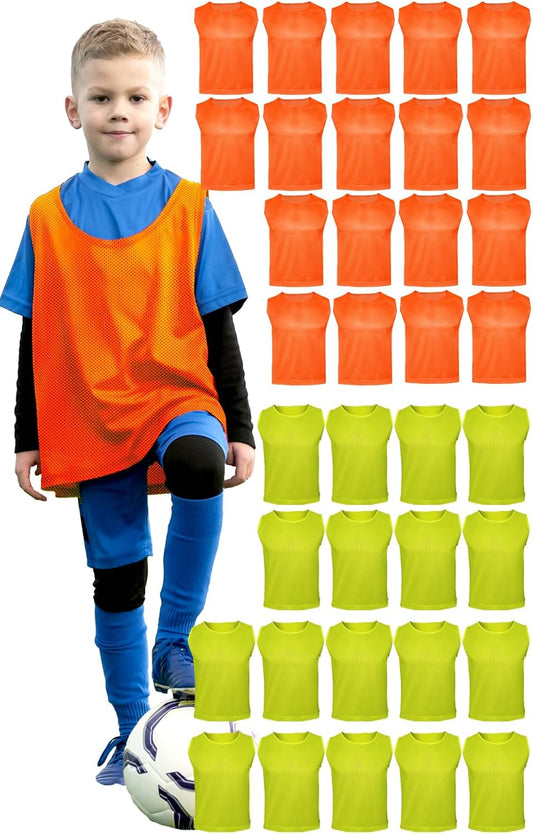 Youth Scrimmage Vests & Soccer Pennies – Breathable Mesh Soccer Pinnies, Pennies for Sports Youth