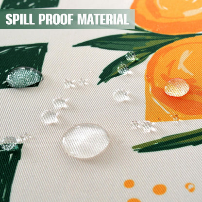Honellaty Summer Tablecloth, Graffiti Lemon Pattern, 60" x 84" | Spill-Proof Stain Resistant Wrinkle Free Table Cover for Dining, Party, Picnic
