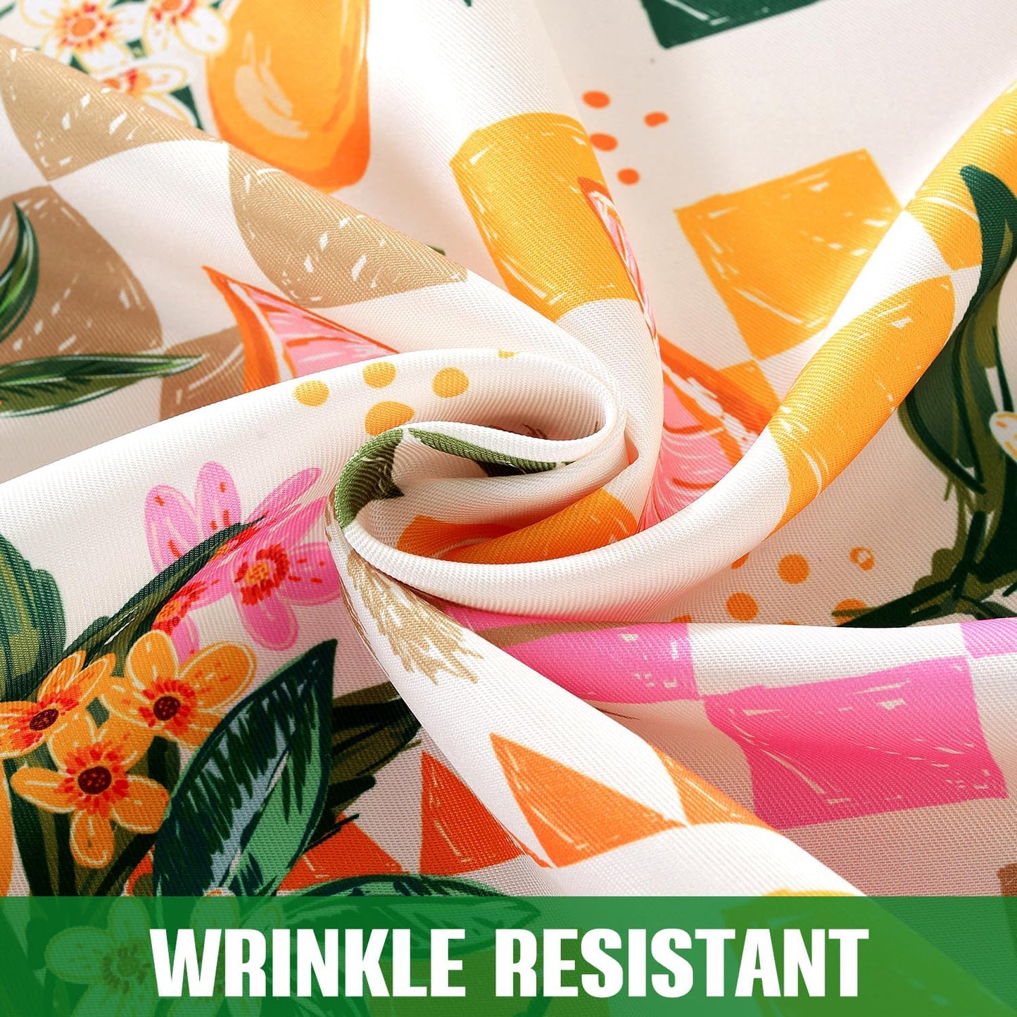 Honellaty Summer Tablecloth, Graffiti Lemon Pattern, 60" x 84" | Spill-Proof Stain Resistant Wrinkle Free Table Cover for Dining, Party, Picnic