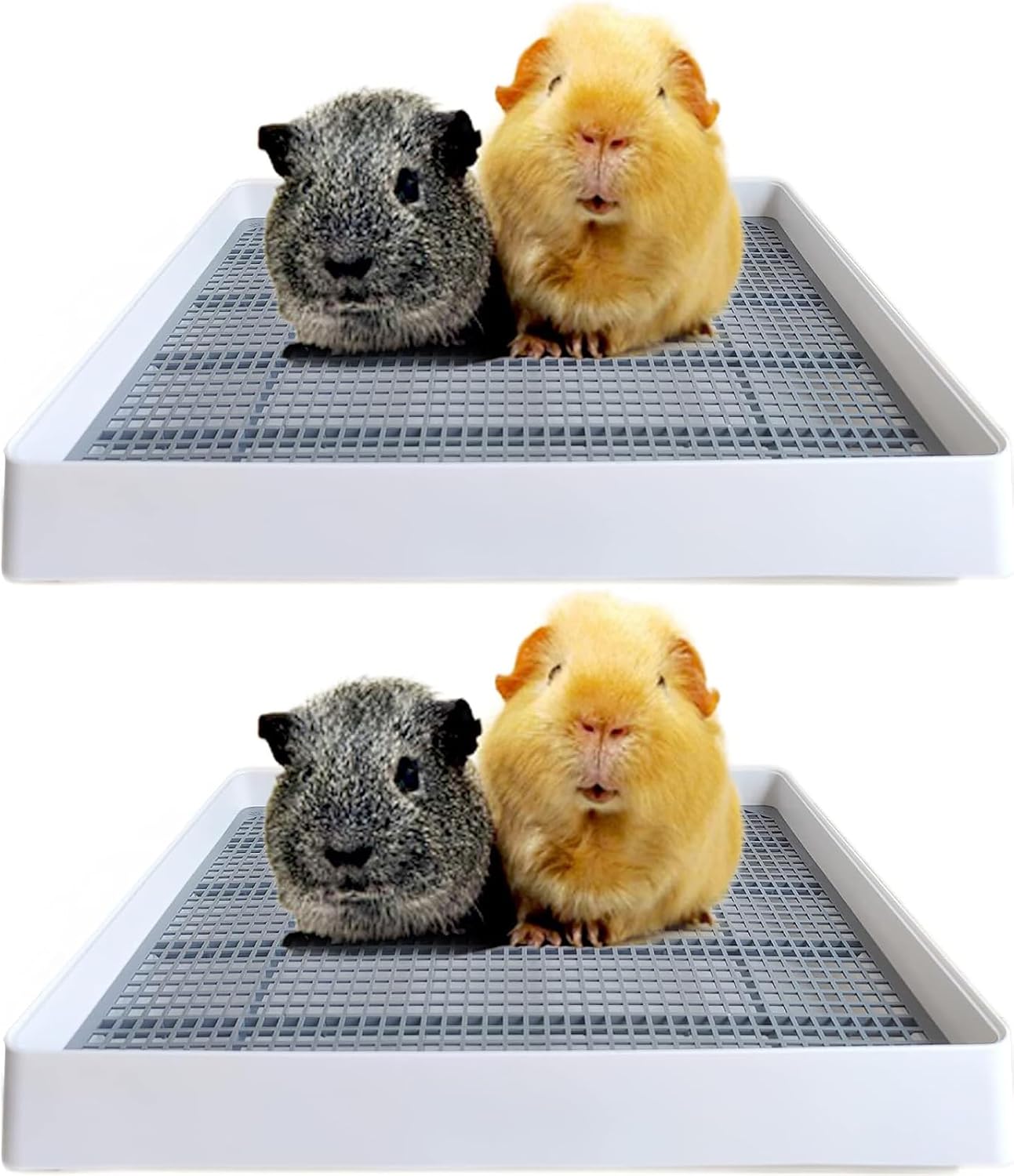 Rabbit Litter Box – Training Potty Tray for Guinea Pig & Small Pets · Spacious Grid Pan with Low Entrance, Easy-Clean & Odor-Resistant—Helps Keep a Clean Cage and Reduce Mess
