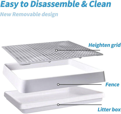 Rabbit Litter Box – Training Potty Tray for Guinea Pig & Small Pets · Spacious Grid Pan with Low Entrance, Easy-Clean & Odor-Resistant—Helps Keep a Clean Cage and Reduce Mess