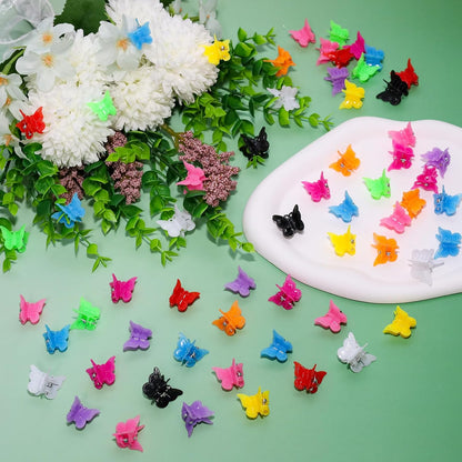 100 Pack Yellow Butterfly Hair Clips Pastel Mini Cute Butterfly Hair Clips Accessories for 90S Women and Girls (Yellow)