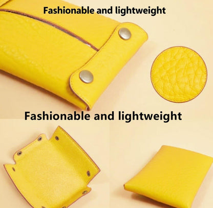 Pocket Tissue Holder for Purse, Soft Tissue Box Reusable Tissue Travel Pouch Paper Box Bag for Face Towels (Yellow)