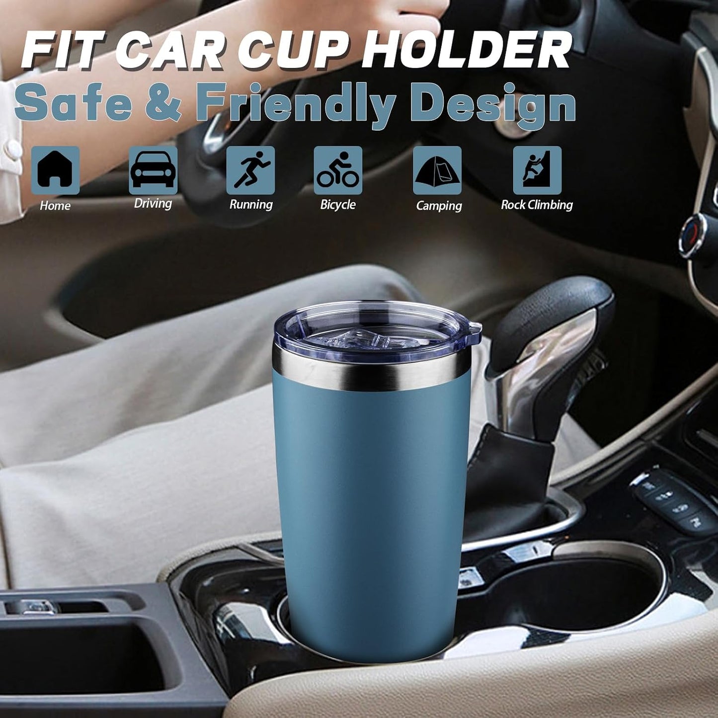 20 oz Tumbler with Lids and Straws, Stainless Steel Insulated Coffee Tumbler, Double Wall Vacuum Insulated Travel Mug Cup, Leakproof Thermal Coffee Cup for Hot and Cold Drinks (Yellow)