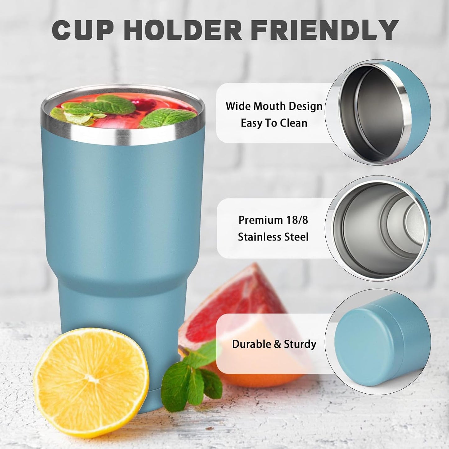 20 oz Tumbler with Lids and Straws, Stainless Steel Insulated Coffee Tumbler, Double Wall Vacuum Insulated Travel Mug Cup, Leakproof Thermal Coffee Cup for Hot and Cold Drinks (Yellow)