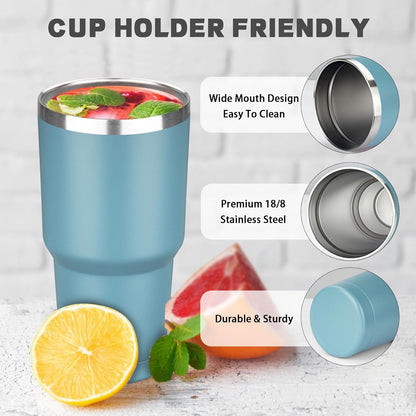 20 oz Tumbler with Lids and Straws, Stainless Steel Insulated Coffee Tumbler, Double Wall Vacuum Insulated Travel Mug Cup, Leakproof Thermal Coffee Cup for Hot and Cold Drinks (Yellow)