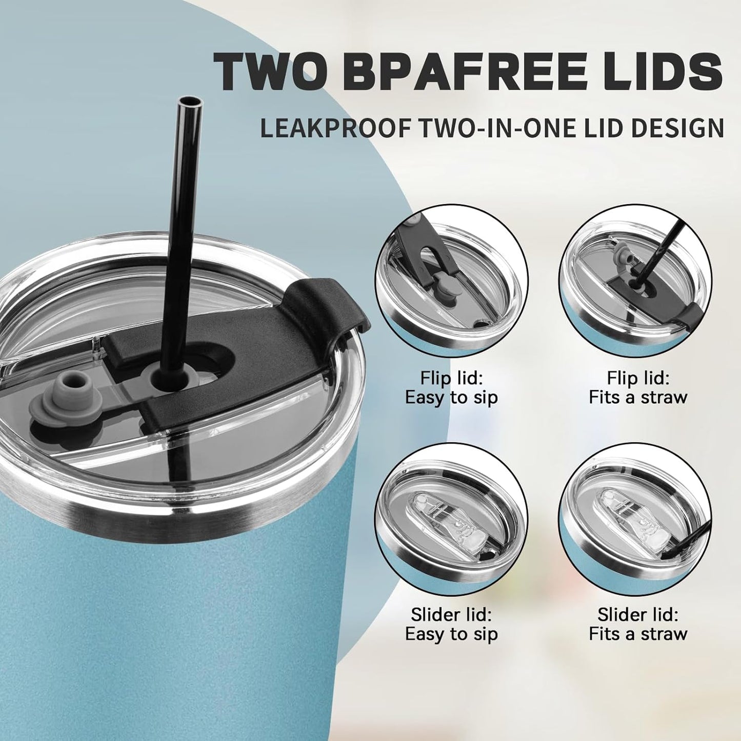20 oz Tumbler with Lids and Straws, Stainless Steel Insulated Coffee Tumbler, Double Wall Vacuum Insulated Travel Mug Cup, Leakproof Thermal Coffee Cup for Hot and Cold Drinks (Yellow)