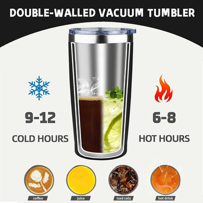 20 oz Tumbler with Lids and Straws, Stainless Steel Insulated Coffee Tumbler, Double Wall Vacuum Insulated Travel Mug Cup, Leakproof Thermal Coffee Cup for Hot and Cold Drinks (Yellow)