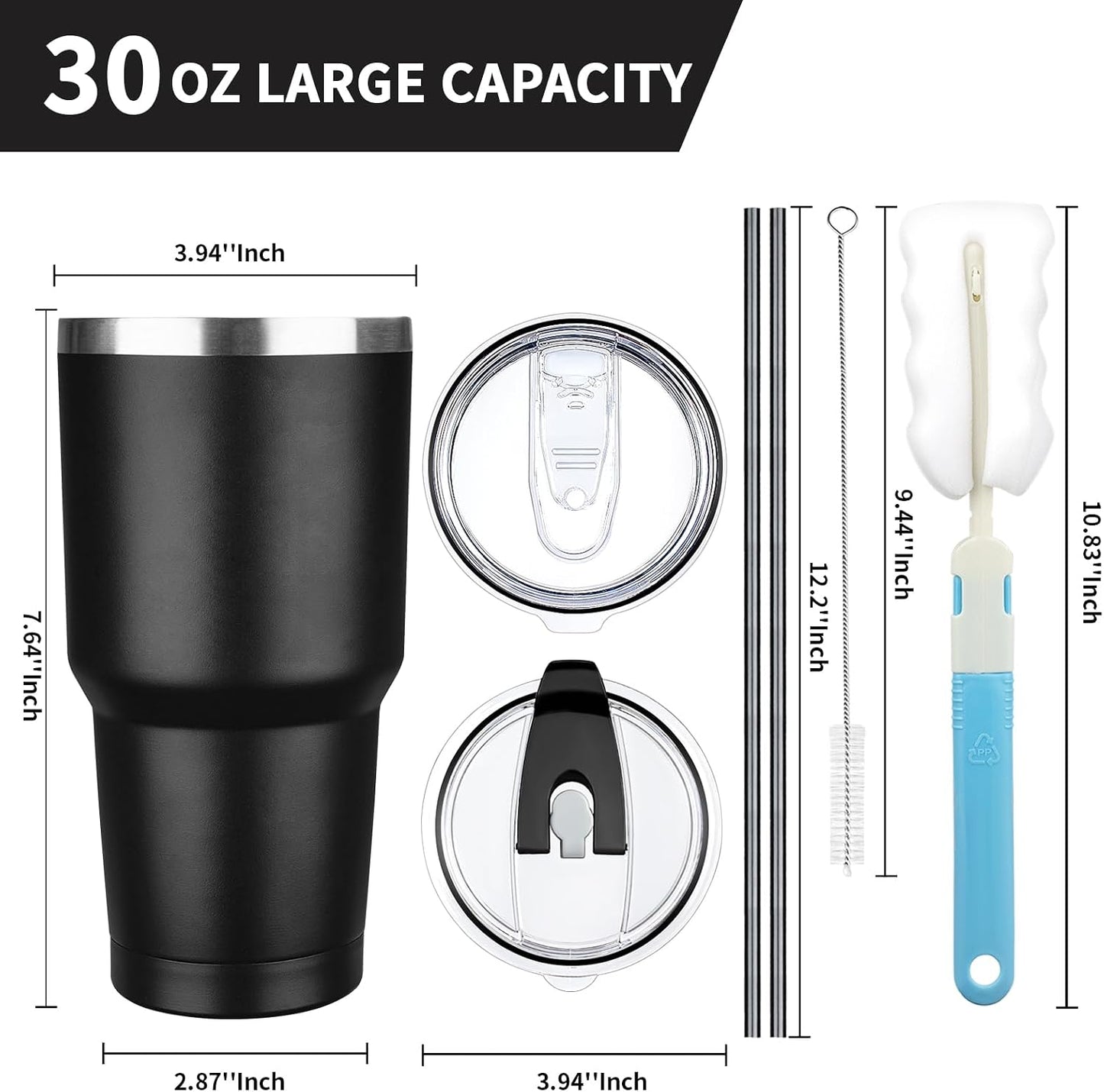 20 oz Tumbler with Lids and Straws, Stainless Steel Insulated Coffee Tumbler, Double Wall Vacuum Insulated Travel Mug Cup, Leakproof Thermal Coffee Cup for Hot and Cold Drinks (Yellow)