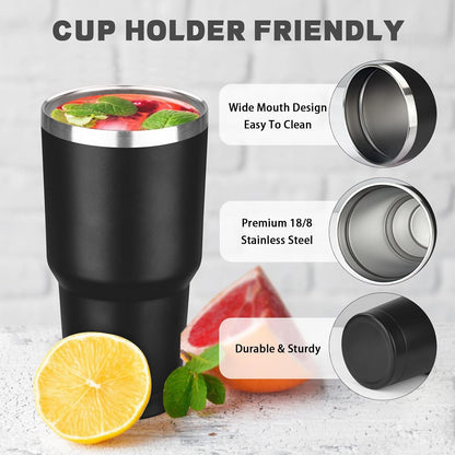 20 oz Tumbler with Lids and Straws, Stainless Steel Insulated Coffee Tumbler, Double Wall Vacuum Insulated Travel Mug Cup, Leakproof Thermal Coffee Cup for Hot and Cold Drinks (Yellow)