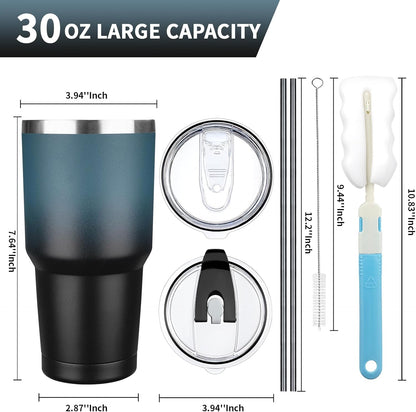 20 oz Tumbler with Lids and Straws, Stainless Steel Insulated Coffee Tumbler, Double Wall Vacuum Insulated Travel Mug Cup, Leakproof Thermal Coffee Cup for Hot and Cold Drinks (Yellow)