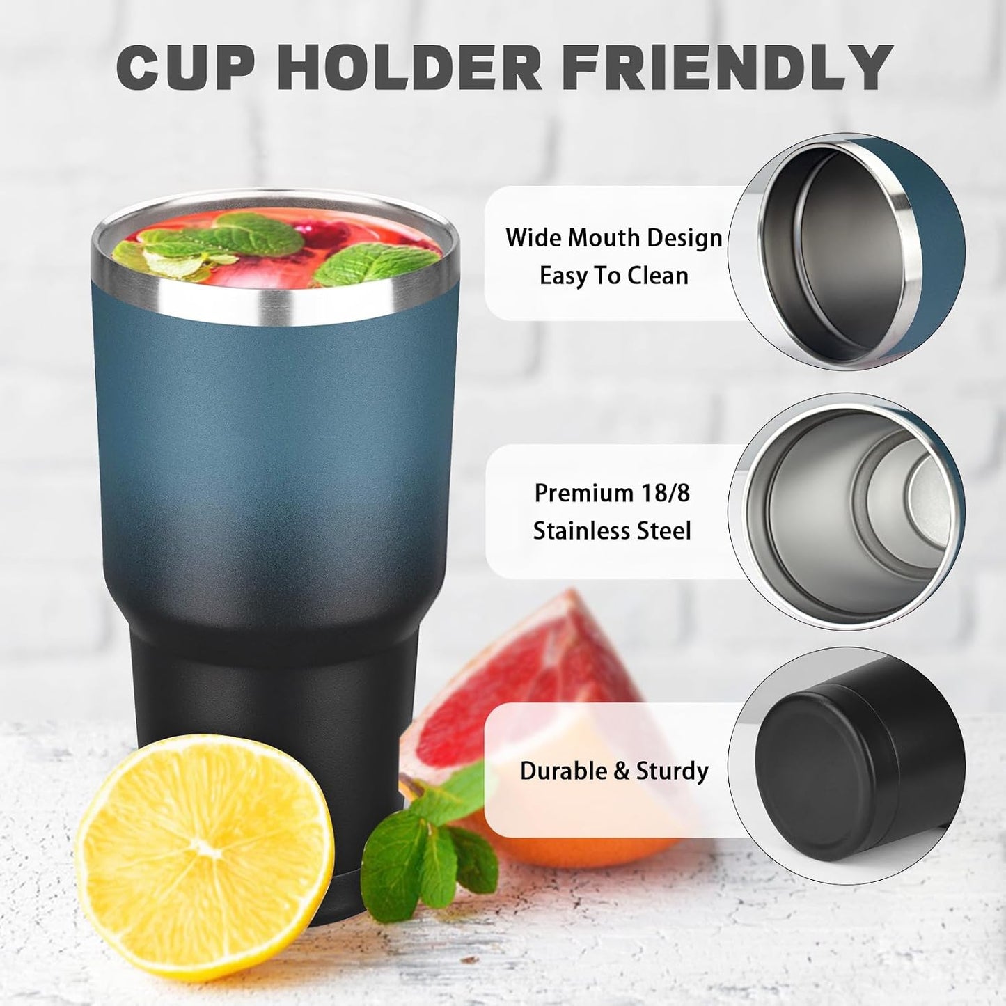 20 oz Tumbler with Lids and Straws, Stainless Steel Insulated Coffee Tumbler, Double Wall Vacuum Insulated Travel Mug Cup, Leakproof Thermal Coffee Cup for Hot and Cold Drinks (Yellow)