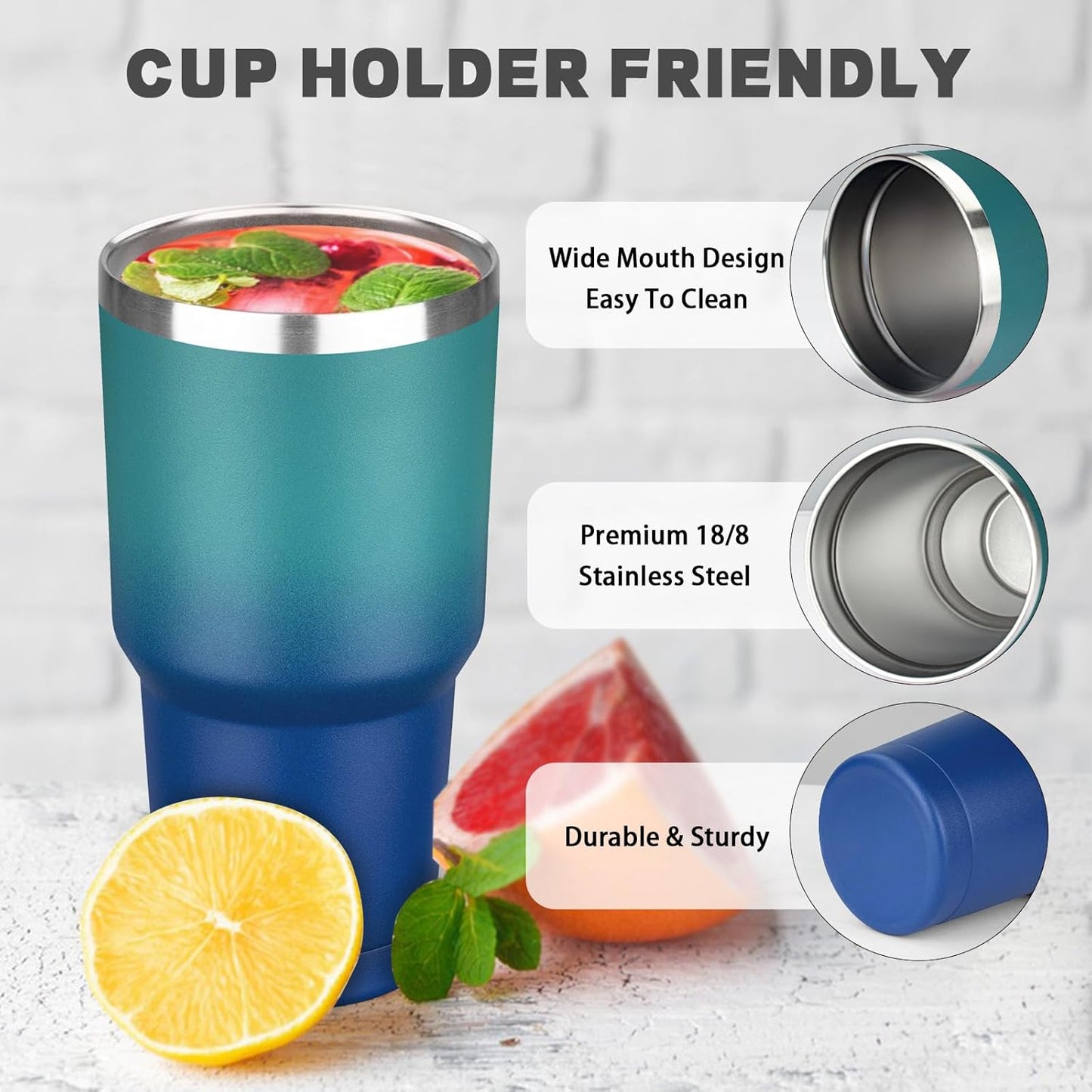 20 oz Tumbler with Lids and Straws, Stainless Steel Insulated Coffee Tumbler, Double Wall Vacuum Insulated Travel Mug Cup, Leakproof Thermal Coffee Cup for Hot and Cold Drinks (Yellow)
