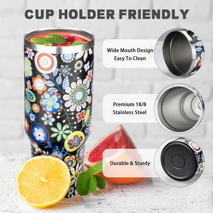 20 oz Tumbler with Lids and Straws, Stainless Steel Insulated Coffee Tumbler, Double Wall Vacuum Insulated Travel Mug Cup, Leakproof Thermal Coffee Cup for Hot and Cold Drinks (Yellow)