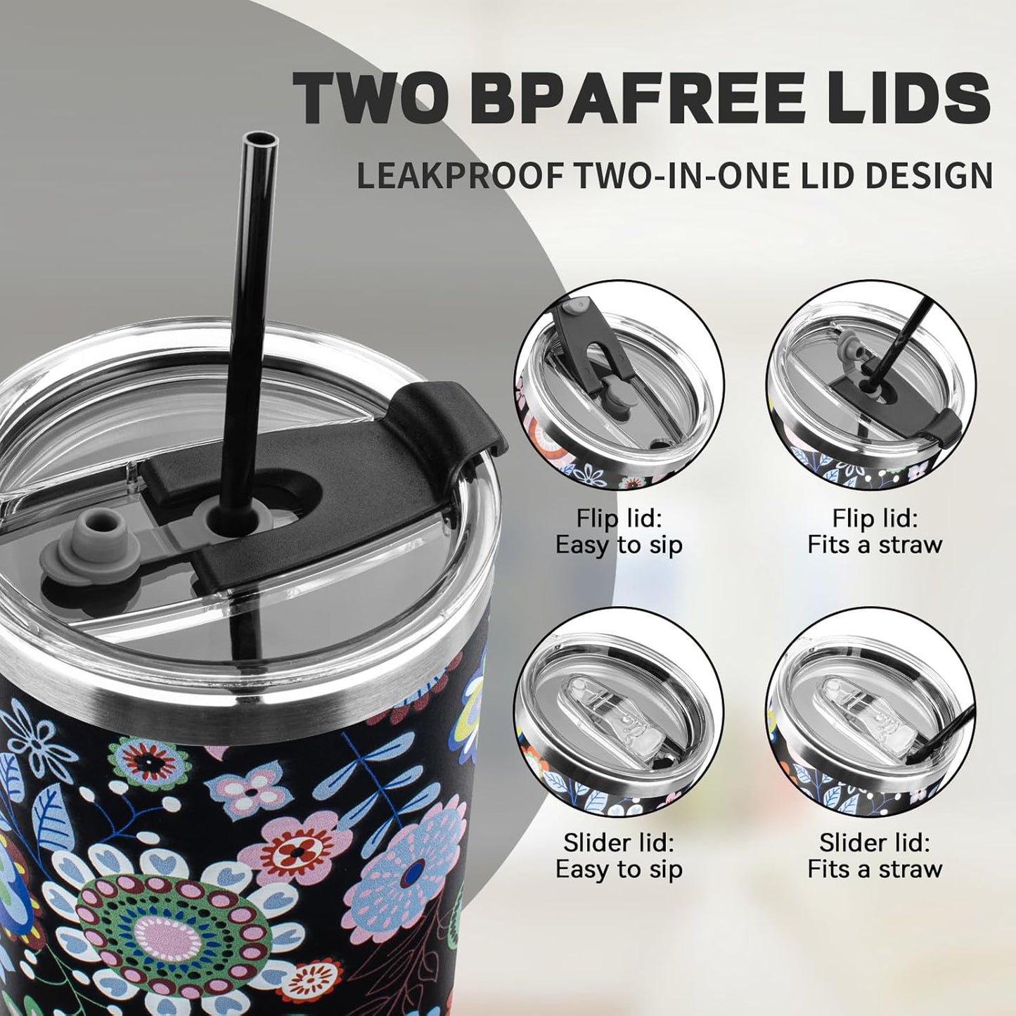 20 oz Tumbler with Lids and Straws, Stainless Steel Insulated Coffee Tumbler, Double Wall Vacuum Insulated Travel Mug Cup, Leakproof Thermal Coffee Cup for Hot and Cold Drinks (Yellow)