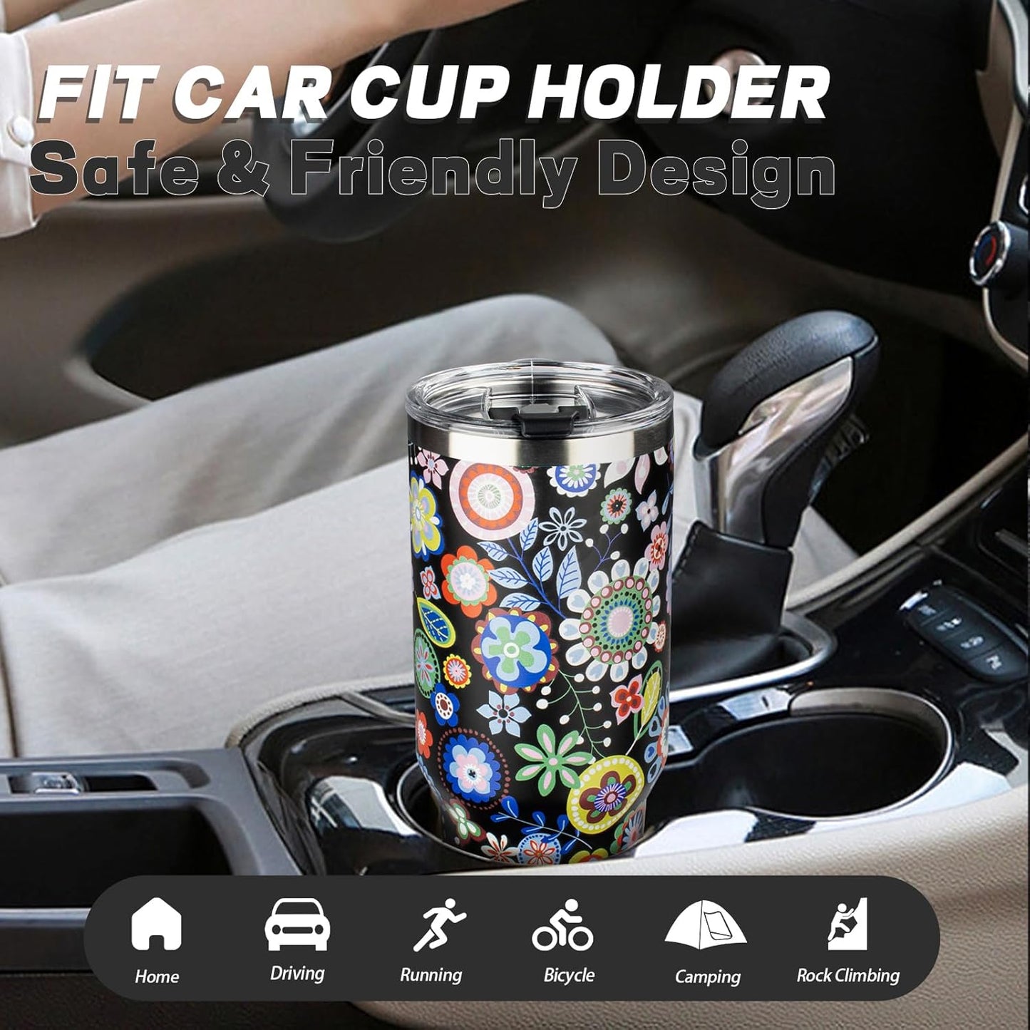 20 oz Tumbler with Lids and Straws, Stainless Steel Insulated Coffee Tumbler, Double Wall Vacuum Insulated Travel Mug Cup, Leakproof Thermal Coffee Cup for Hot and Cold Drinks (Yellow)