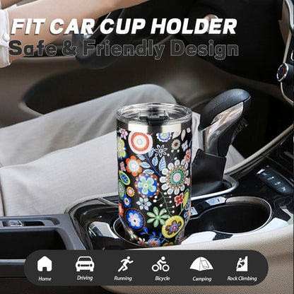 20 oz Tumbler with Lids and Straws, Stainless Steel Insulated Coffee Tumbler, Double Wall Vacuum Insulated Travel Mug Cup, Leakproof Thermal Coffee Cup for Hot and Cold Drinks (Yellow)